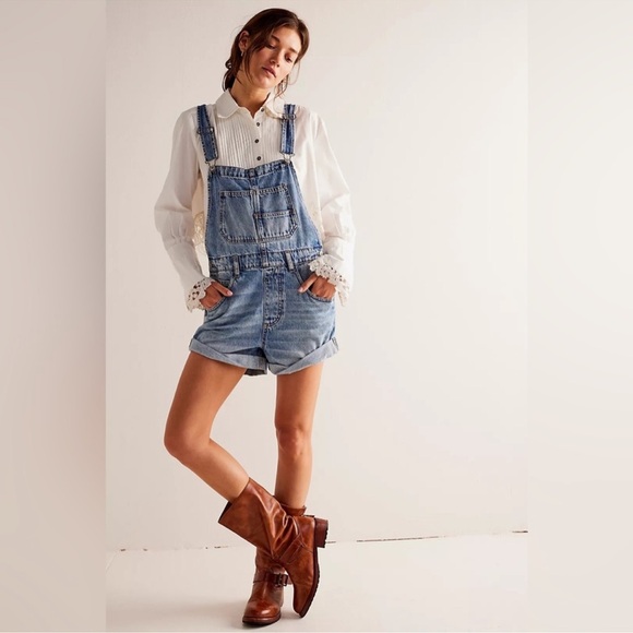 WE THE FREE BY FREE PEOPLE:”Ziggy Shortalls” in Follow Your Heart NWT - Picture 3 of 11